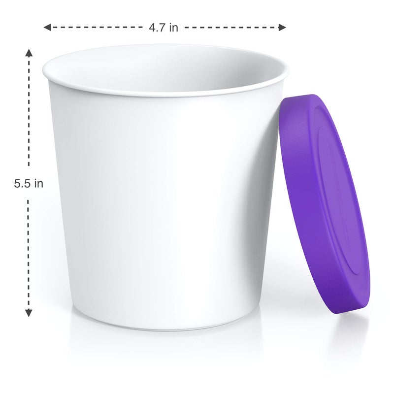BALCI - Premium Ice Cream Containers (2 Pack - 1 Quart Each) Perfect Freezer Storage Tubs with Lids for Ice Cream, Sorbet and Gelato! - Purple - Image 4